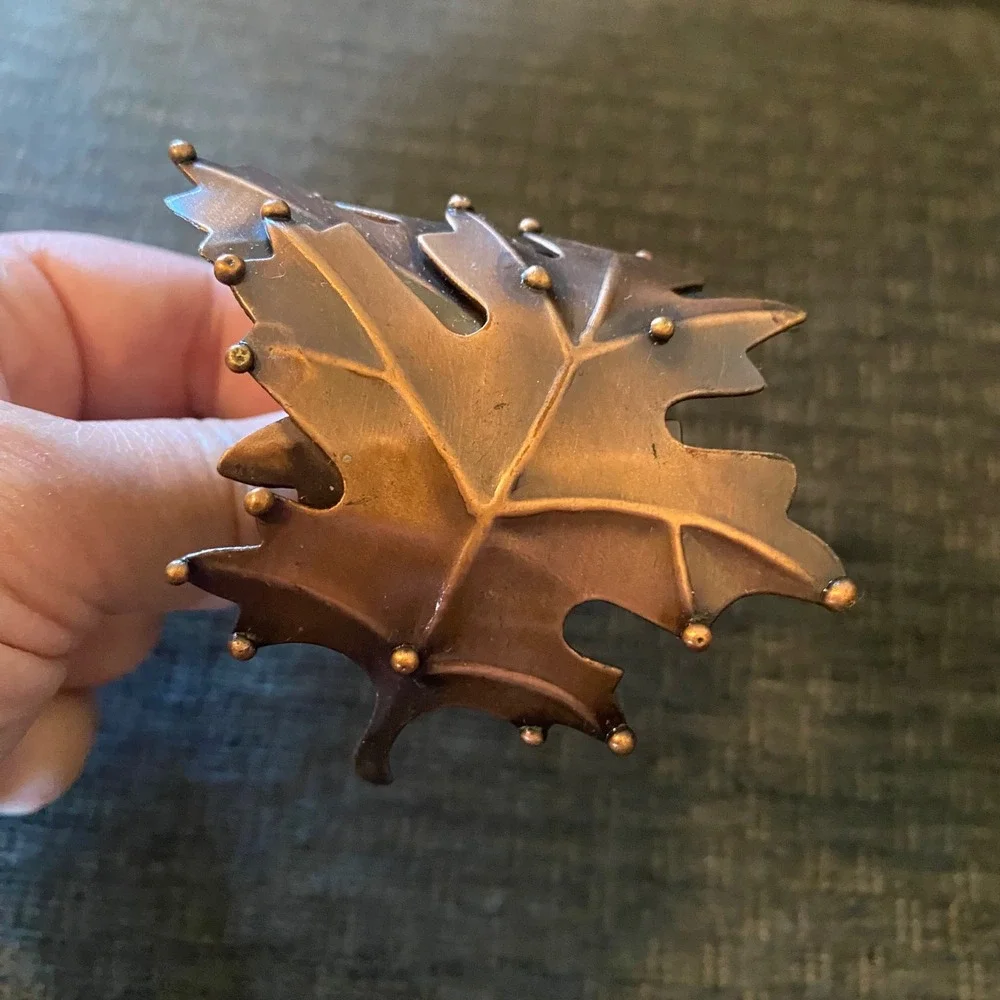 Unbranded Napkin Rings Set of 6 Copper Tone Excellent Harvest Oak‎ Leaf